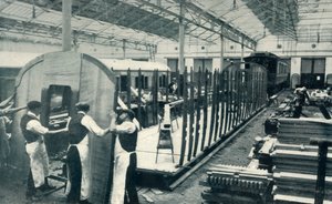 Herstellung eines Eisenbahnwagens, 1922