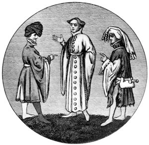 Männliche Kleidung, spätes 14. Jahrhundert, 1910