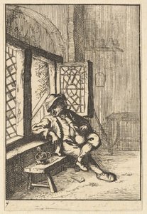 Mann, der am Fenster sitzt, Kopie, 1610-85