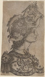 Mann mit fantastischem Helm, ca. 1470-1480