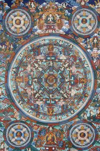 Mandala auf einem tibetischen Thangka, Bhaktapur, Nepal von Unbekannt