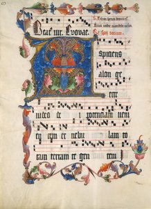 Manuskriptblatt mit Initiale A, aus einem Antiphonar, ca. 1425-50 von Unbekannt