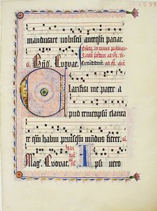 Manuskriptblatt mit Initiale C, aus einem Antiphonar, deutsch, ca. 1425-50 von Unbekannt
