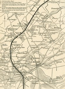 Karte zur Veranschaulichung der Operationen der Ersten Armee..., Erster Weltkrieg, 1915, um 1920