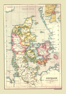 Karte von Dänemark, 1902