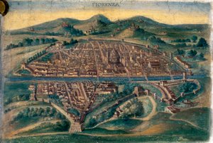 Karte von Florenz, 15. Jahrhundert von Unbekannt