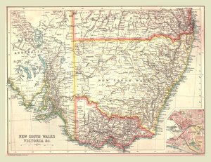 Karte von New South Wales und Victoria, 1902