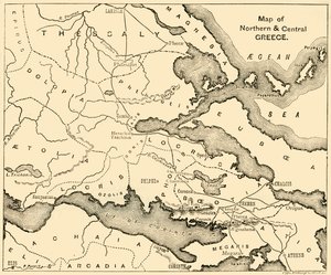 Karte von Nord- und Mittelgriechenland, 1890
