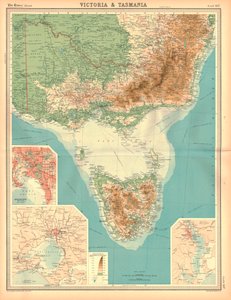 Karte von Victoria und Tasmanien