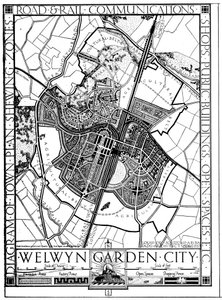 Karte von Welwyn Garden City, Hertfordshire, England, 1926 von Unbekannt