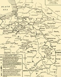 Karte der Grenze zwischen Russland und der Türkei, Erster Weltkrieg, ca. 1920 von Unbekannt