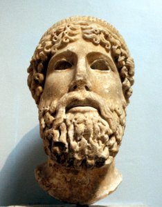 Marmorkopf, wahrscheinlich des antiken griechischen Gottes Zeus, möglicherweise 1. Jahrhundert v. Chr. von Unbekannt