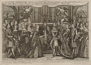 Hochzeit von Louis, Dauphin von Frankreich, mit Marie Thérèse Raphaëlle, Infantin von Spanien in Versailles von Unbekannt