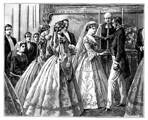 Hochzeit der Prinzessin Alice und Ludwig IV., Großherzog von Hessen, 1. Juli 1862, spätes 19. Jahrhundert von Unbekannt