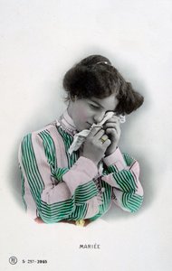 Verheiratet, französische Vintage-Postkarte, um 1900