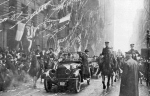 Marschall Joffre und Viviani kommen in New York an, Erster Weltkrieg, 9. Mai 1917