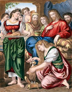 Maria Magdalena salbt die Füße Jesu, ca. 1860 von Unbekannt