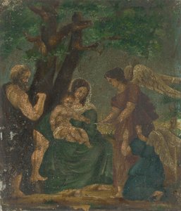 Maria mit Kind unter Engeln und Johannes dem Täufer von Unbekannt