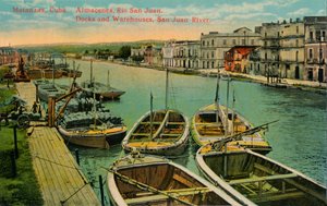 Matanzas, Kuba. Almacenes, Rio San Juan. Docks und Lagerhäuser, San Juan Fluss, um 1910