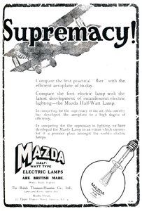 Mazda-Halbwatt-Typ-Elektrolampen-Werbung, 1919