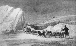 McLintocks Suchtrupp findet einen von Franklins Cairns am Kap Herschel, ca. 1859, 1928 von Unbekannt