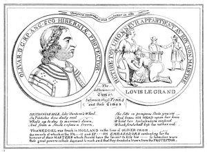 Medaille aus der Zeit von Oliver Cromwell, 17. Jahrhundert