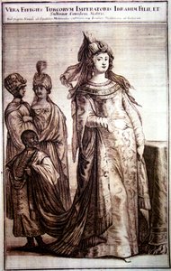 Mehpeyker Sultan mit ihren Hofdienern, 1647