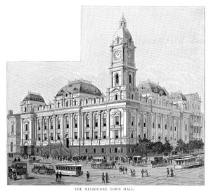 Rathaus von Melbourne, Victoria, Australien, 1886