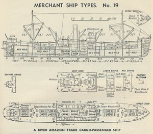 Handelsschiffstypen. Nr. 19 - Ein Amazonas-Fracht-Passagierschiff, 1937 von Unbekannt