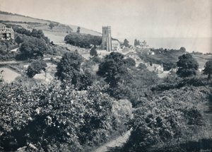 Minehead - Blick auf das Dorf und die Kirche, 1895