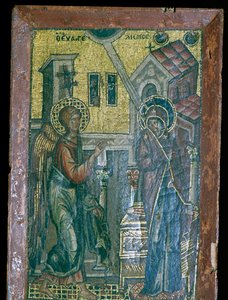Miniatur-Byzantinisches Mosaik der Verkündigung, 14. Jahrhundert