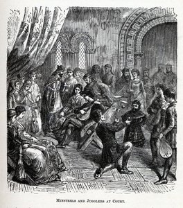 Minnesänger und Gaukler am Hof, 1882 von Unbekannt