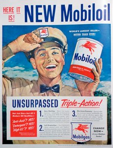 Mobiloil Motoröl Werbung, 1949 von Unbekannt