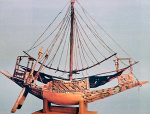Modellboot mit Takelage, Grab von Tutanchamun, 14. Jahrhundert v. Chr. von Unbekannt