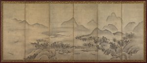 Mondscheinlandschaft, eines von einem Paar, späte 1500er