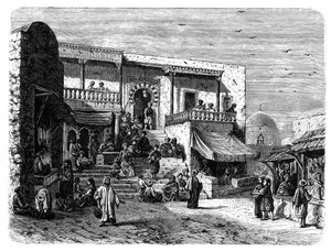 Maurisches Kaffeehaus in Sidi Bou Said, Tunis, ca. 1890