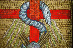 Mosaik. Saint Blaise Kirche. Die Schlange Vichy Frankreich