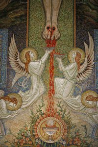 Mosaik von Antoine Molkenboer: Blut Christi, Annecy, Frankreich