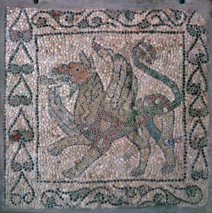 Mosaik eines Greifen in der Kirche San Giovanni Evangelista, 13. Jahrhundert