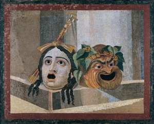 Mosaik mit szenischen Masken