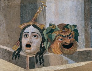 Mosaik mit szenischen Masken