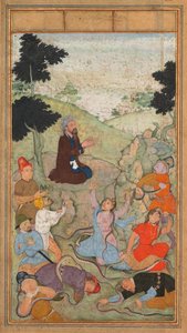 Moses betet, um den Angriff der Schlangen auf die Israeliten zu beenden, aus einem Mirat al-quds..., 1602-1604