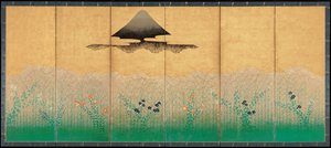 Berg Fuji und der Mond, ca. 1760