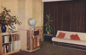 Das Wohnzimmer von Mr. J. C. Pritchard in den Isokon Lawn Road Flats, 1936 von Unbekannt