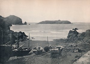 Mullion Cove - zeigt Mullion Island, 1895