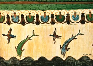 Wandfries im Grab der Löwinnen Tomba delle Leonesse, Tarquinia, Italien, 1928