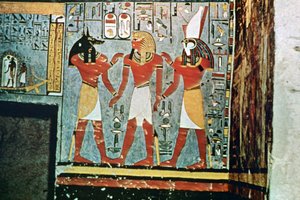Wandmalerei aus den Gräbern der Adligen, Theben, Luxor, Ägypten