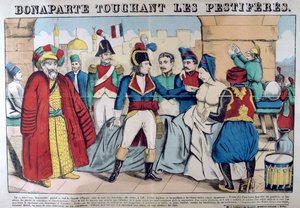 Napoleon Bonaparte besucht die Pestkranken von Jaffa, 11. März 1799 von Unbekannt