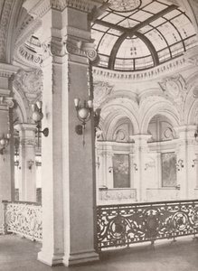 Nationalbibliothek: eine Ecke der Galerie mit Blick auf den öffentlichen Lesesaal, 1914 von Unbekannt
