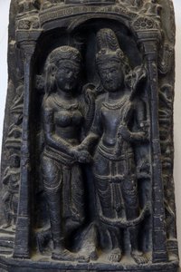 Nationalmuseum von Indien, Delhi. Hochzeit von Shiva und Parvati. Pala